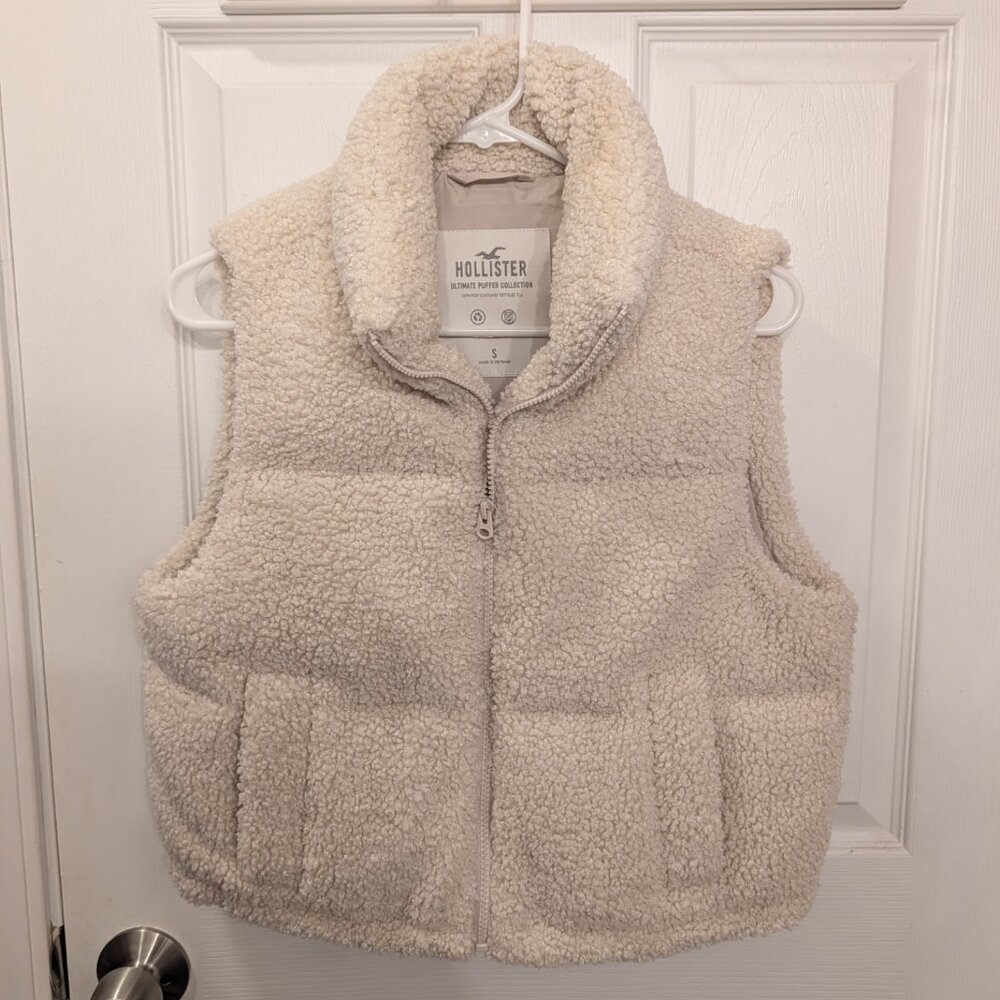 Cream Mini Sherpa Puffer Vest